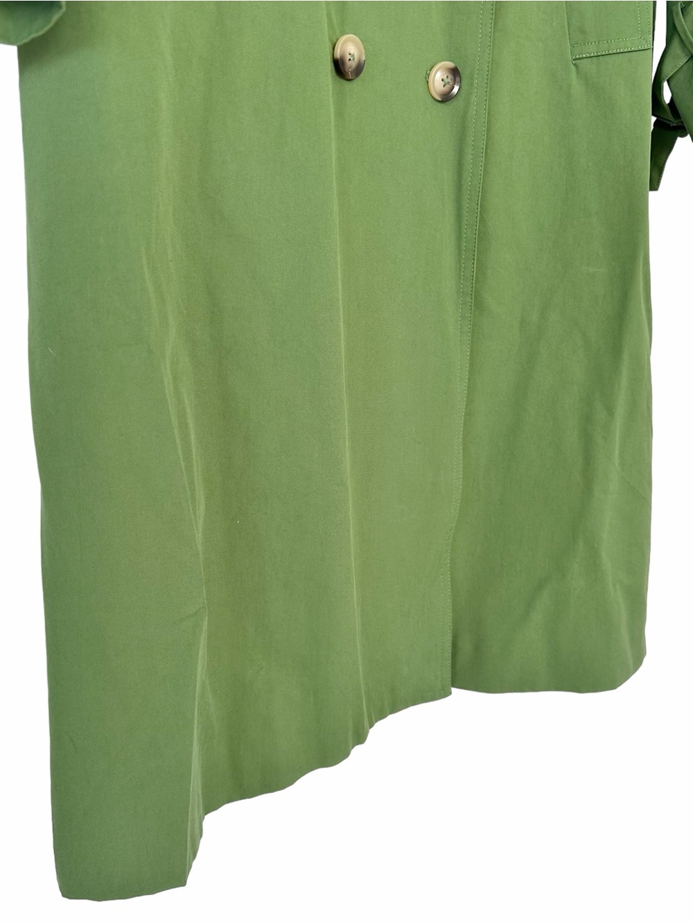 NWT Farm Rio Double Breasted Green Cotton Blend Trench Coat Size S - Picture 6 of 15